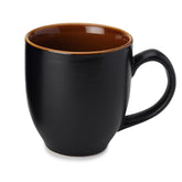 Ceramic Tea & Coffee Serving Mug Set Of 1 - Large, 400ml, Black | Ideal For Latte, Cappuccino, Green Tea, Hot Chocolate & Milk - Microwave & Dishwasher Safe | Matte & Glossy Finish